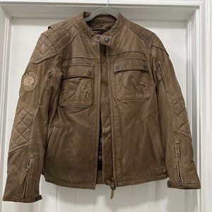 Indian Motorcycle Women's Benjamin Brown Leather RidingJacket, Medium